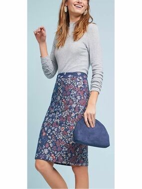 Anthropologie MAEVE Gertje Floral Pencil Skirt